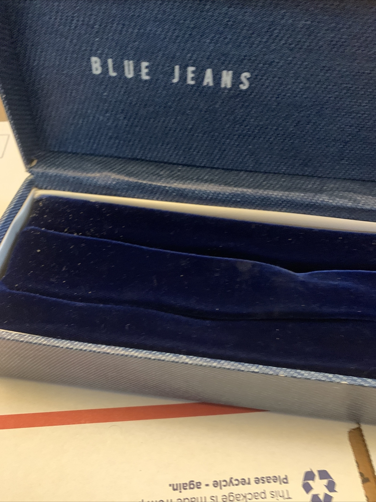 vintage jewelry box display BLUE JEANS salesman display box