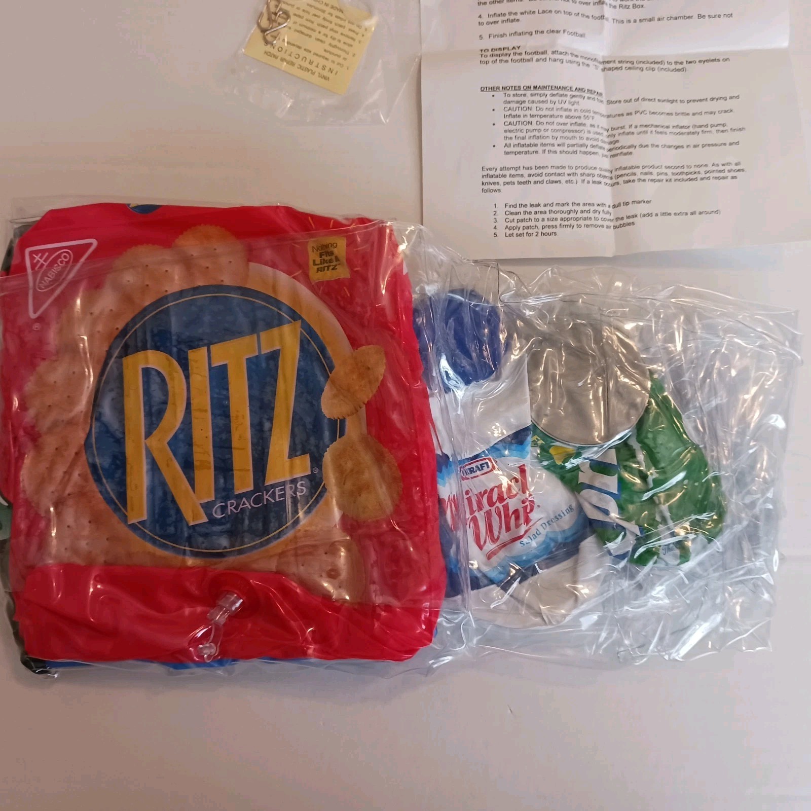 Vintage 1990s Ritz Cracker Coca-Cola Inflatable Football Store Display