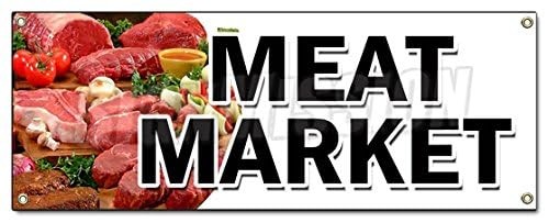 Signmission Meat Market Banner Sign Butcher Gourmet Usda Premium Pork Chicken