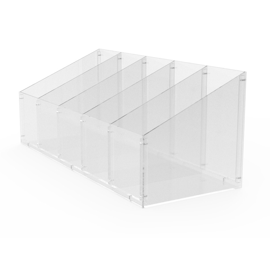 FixtureDisplays 30 X 12 X 2″ 5-Divided Bin Clear Acrylic Countertop Display