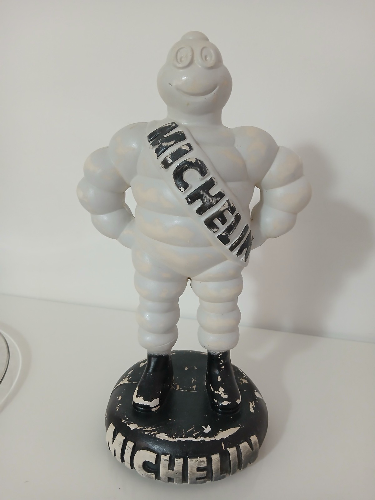 Omino Michelin Bibendum Vintage Chalk 37cm Statue Sign Garage Workshop