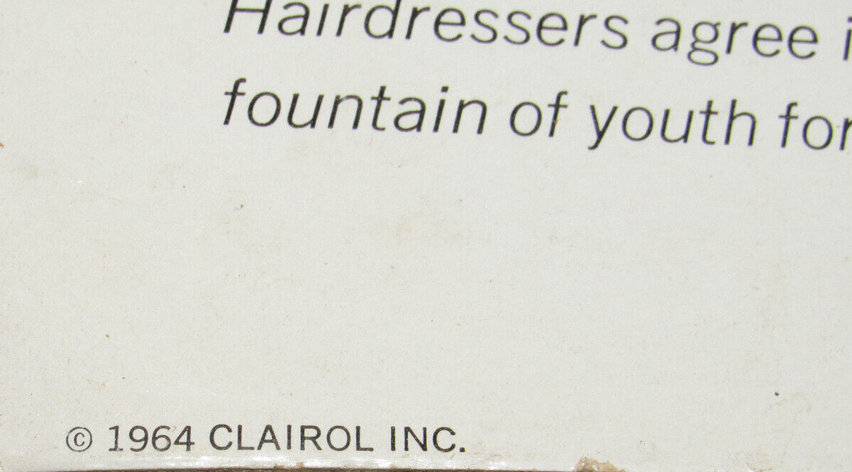 VINTAGE 1964 CLAIROL HAIR COLOR LOTION ADVERTING BEAUTY SHOP DISPLAY! COLOR PICS