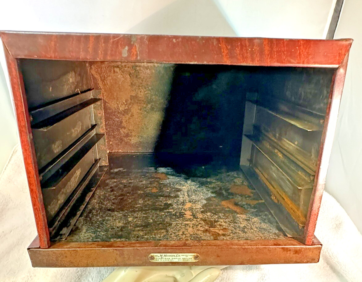 Antique RIT Countertop Cabinet Display Advertising Country Store Missing Drawers