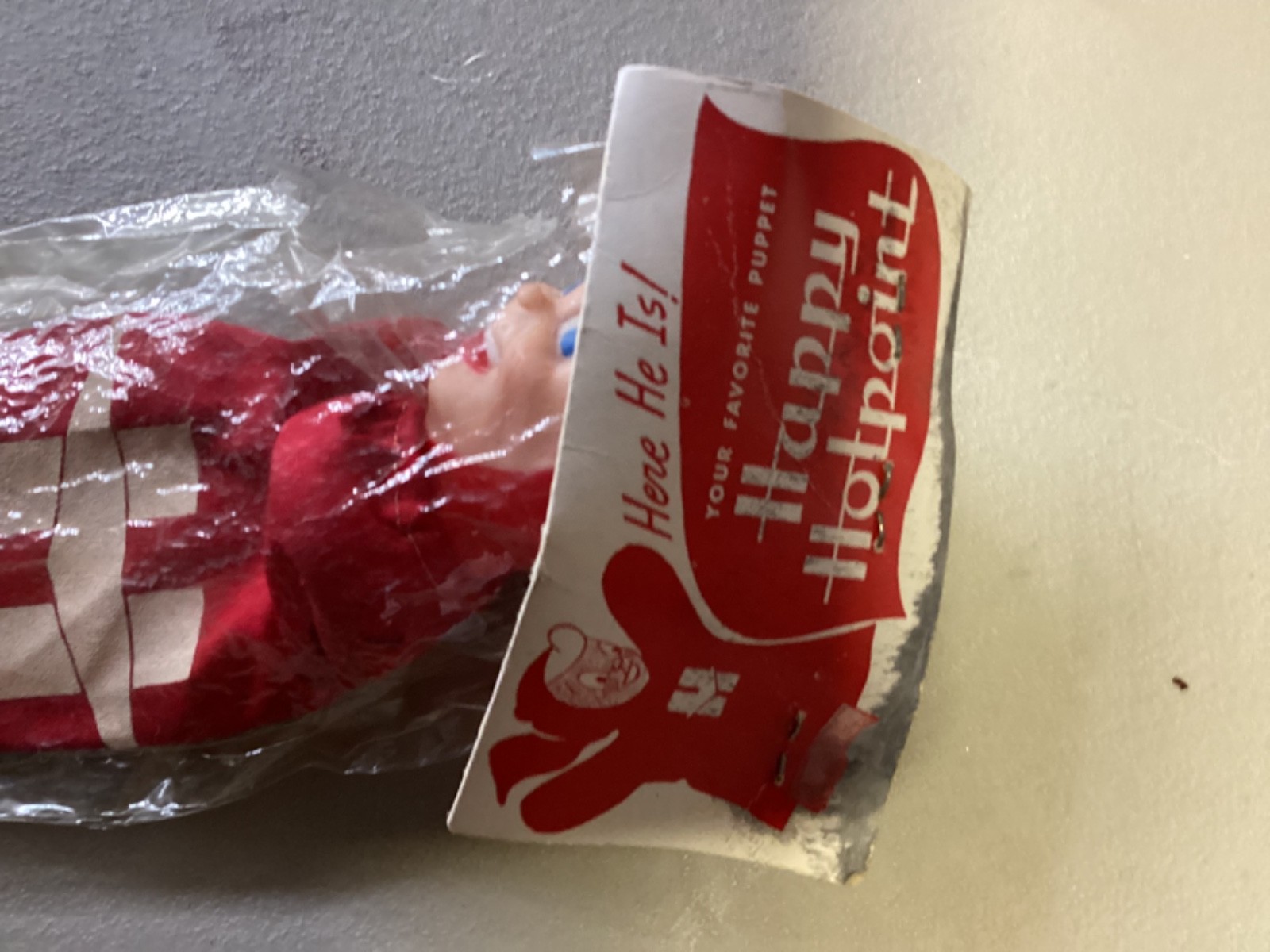 Vintage Happy Hotpoint Appliance Store Display Hand Puppet Very Rare!
