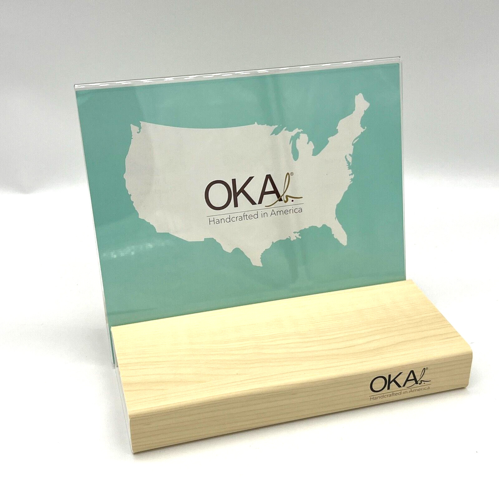 Oka Plastic Base Faux Wooden Table Top Display Viewer