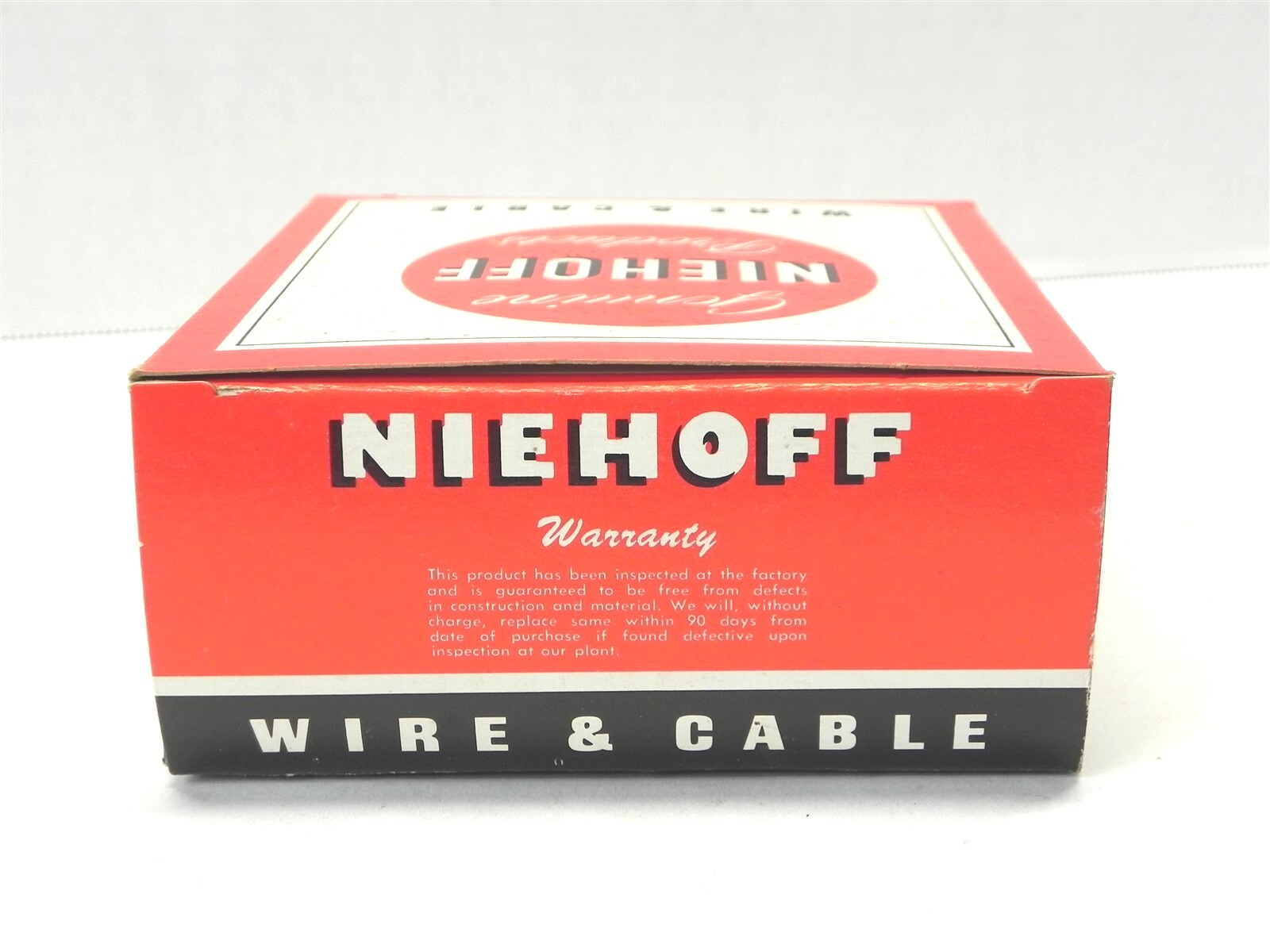VINTAGE NIEHOFF WIRE & CABLE DISPLAY BOX *BOX ONLY* #N-11 5.25″x2.25″x5″ NEW