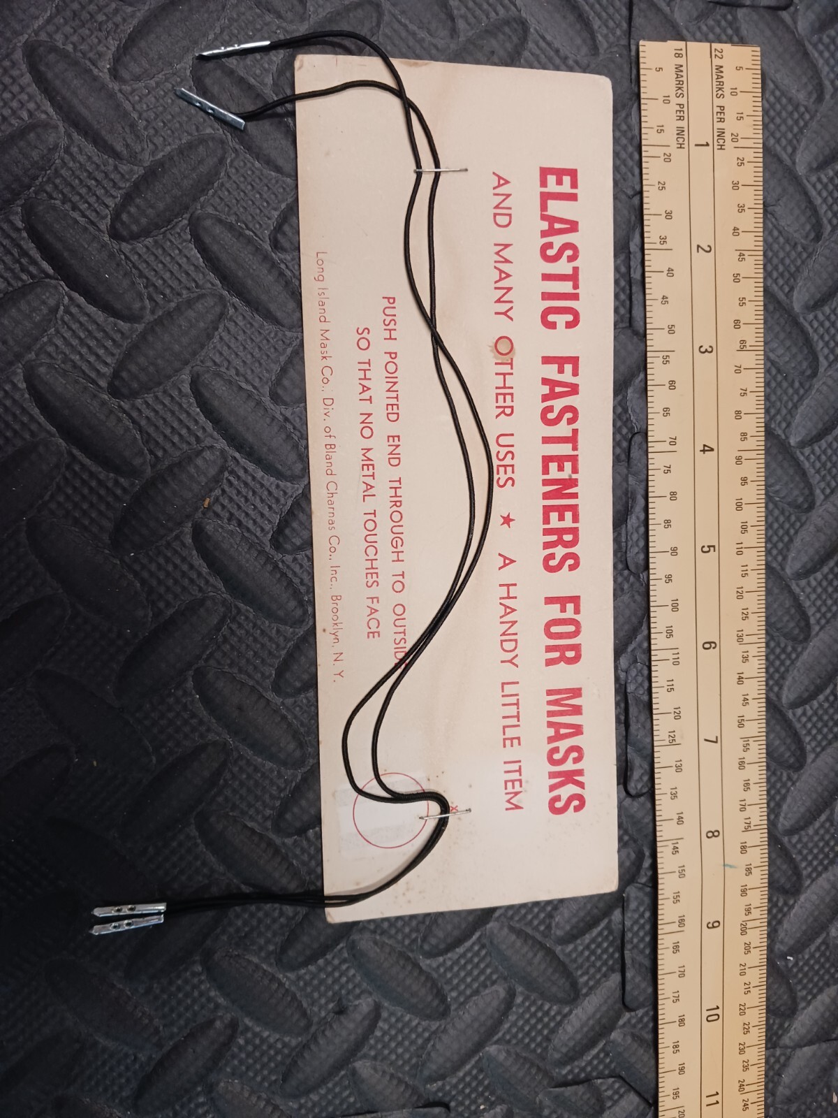 Vintage Store Sign Elastic Fastener For Masks Brooklyn New York Advertisement…