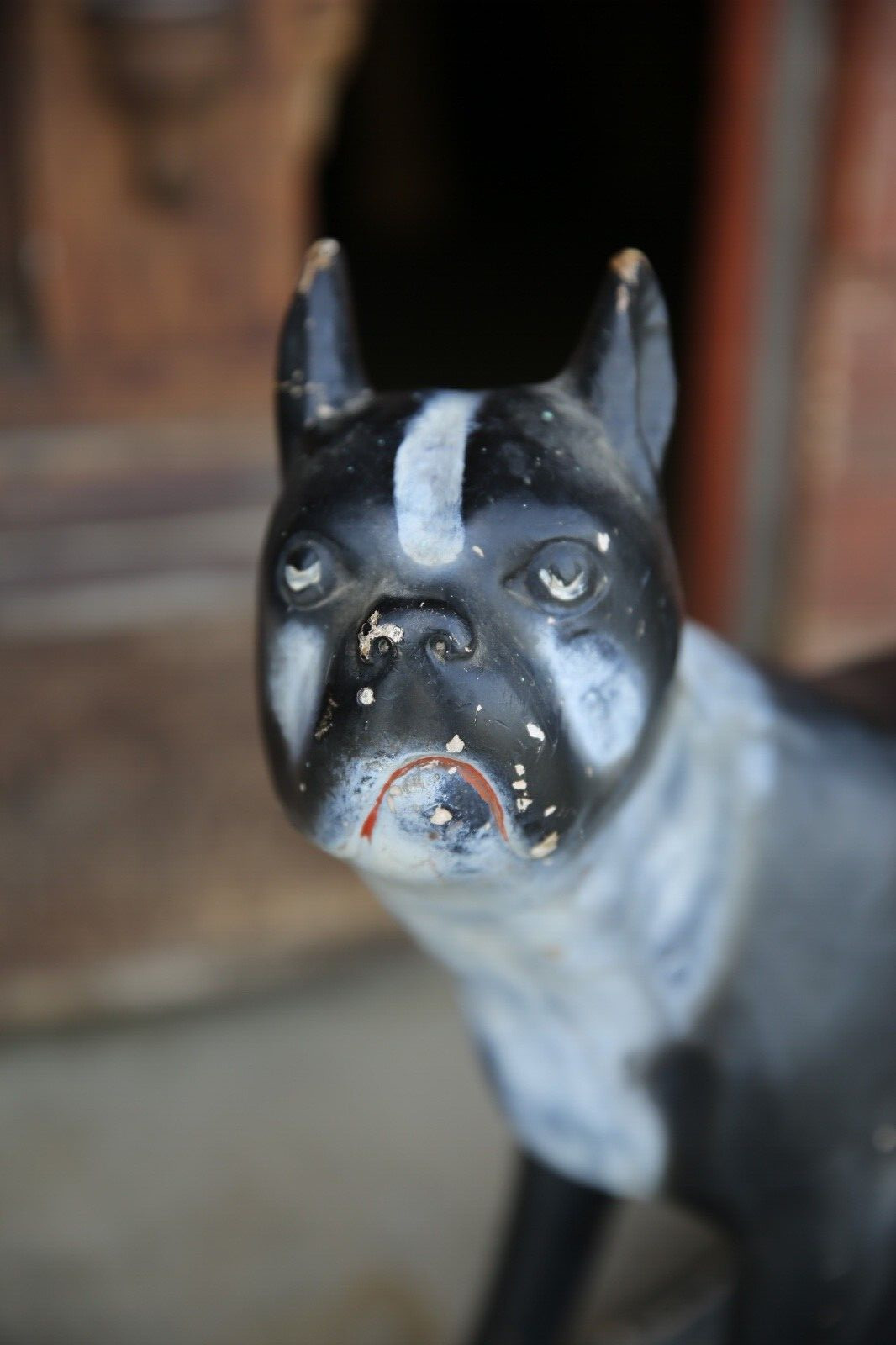 Antique Store Counter Display STEVENS Dog Food Bulldog Terrier Vintage Dog Sign