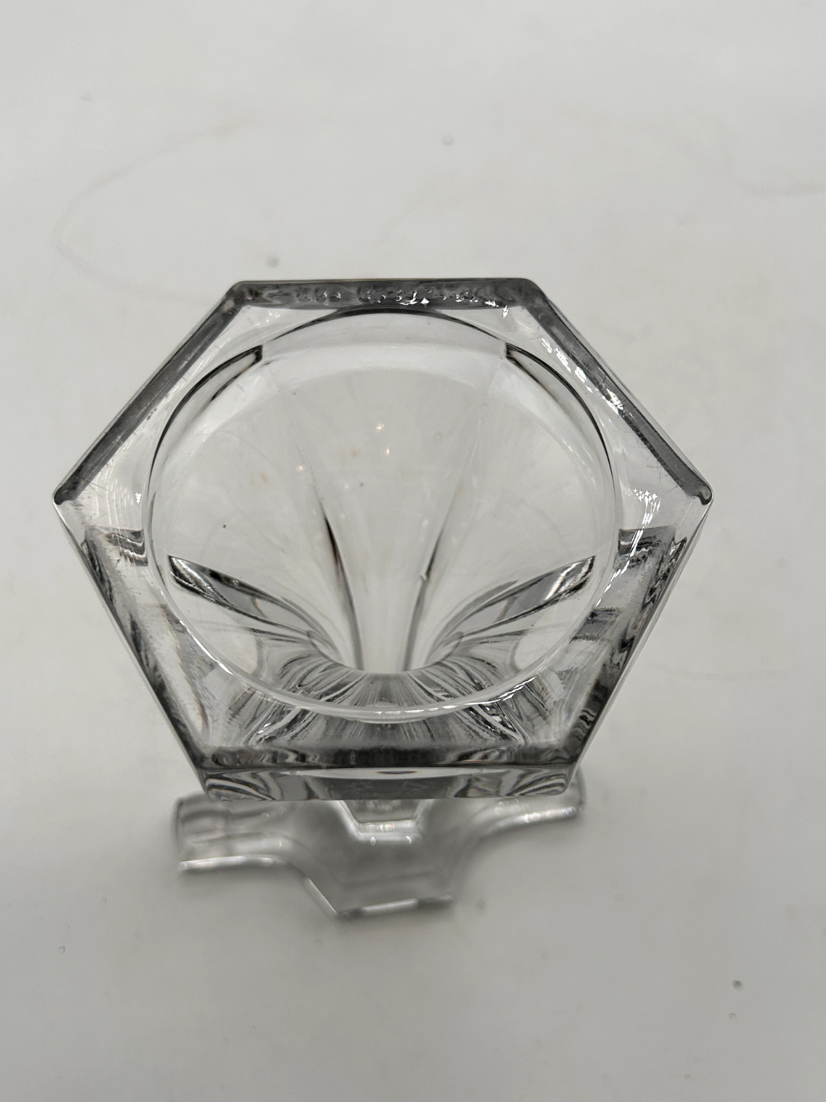 Pair of Manganese Clear Glass Shelf Supports/ Display Stand Glows