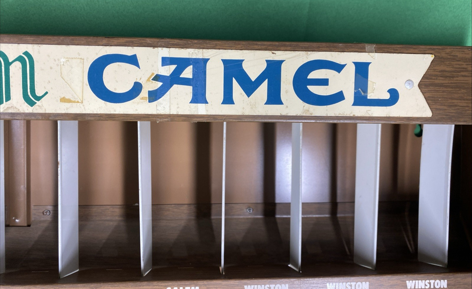 Vintage Metal Cigarette Store Display Case Advertising Rack Winston Salem Camel