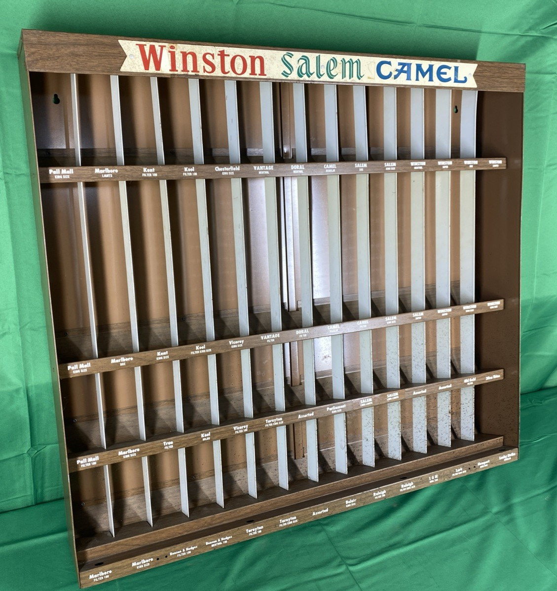 Vintage Metal Cigarette Store Display Case Advertising Rack Winston Salem Camel