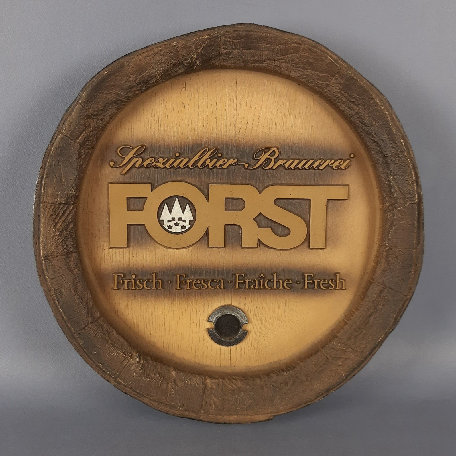 Vintage 1960s FORST Barte Fiberglass Plate Beer Advertising Coat of Arms