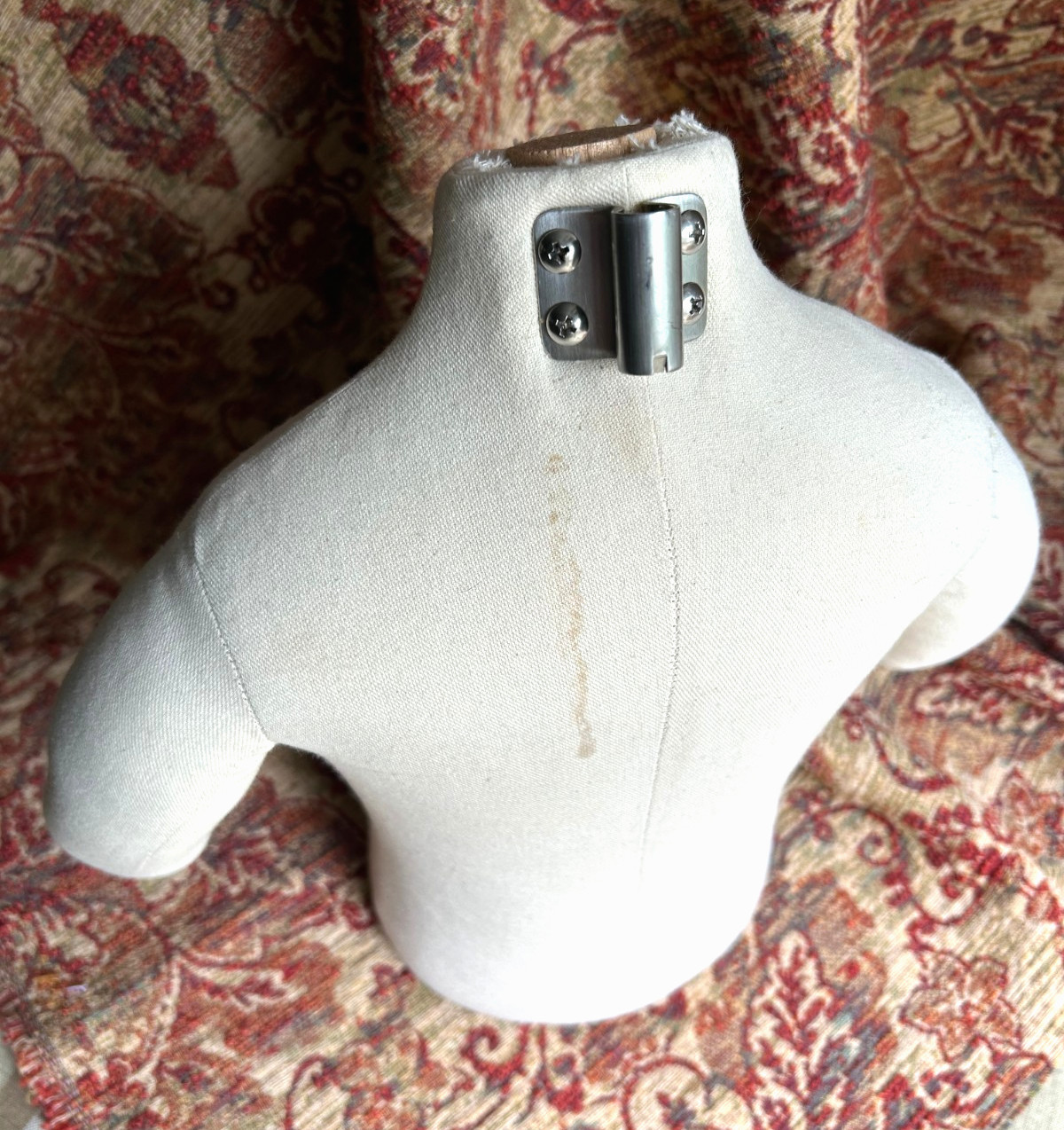 Vintage Store Display Figure Half Body Off White Canvas Bendable Arms
