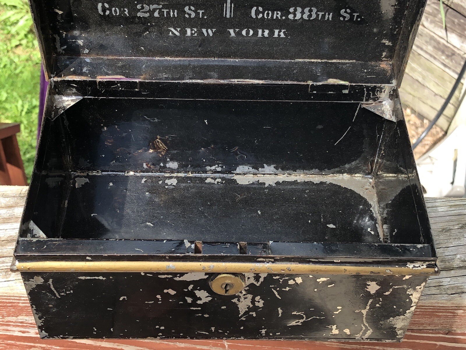 RARE Antique J & F GROTTA DRUGGISTS New York Farmacy Drug Store Safe Box Display