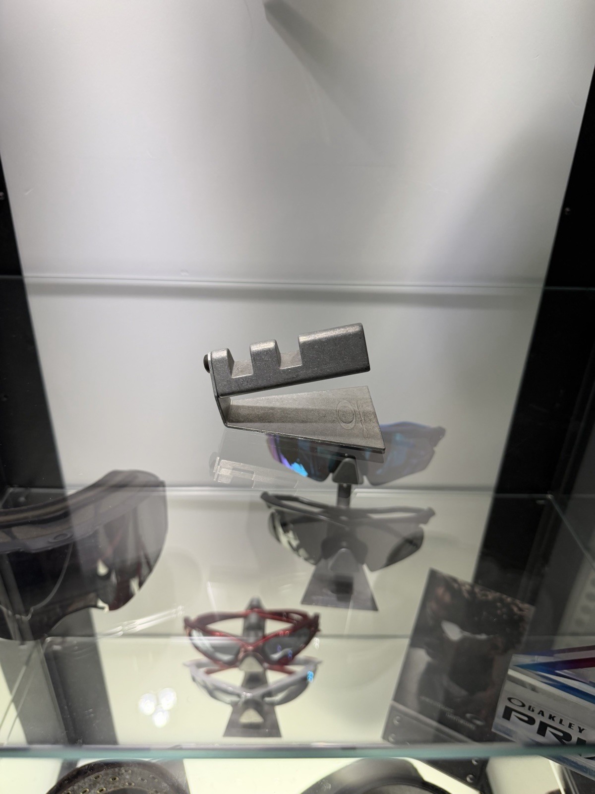 Vintage 90s 2000s Oakley X Metal Software Aluminum Silver Single Tier Display