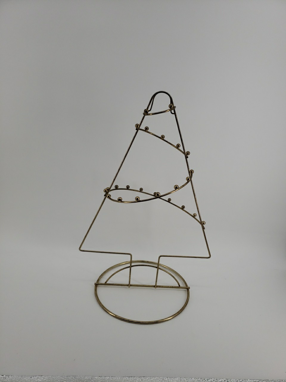 Vintage Gold Tone Metal Christmas Tree Counter Table Top Store Display