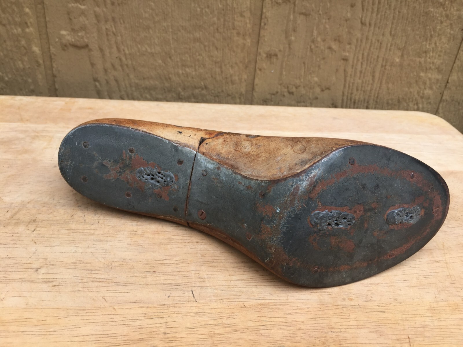 Wood Foot Shoe Mold Form Display Metal Parts 6B 9″ Sterling May 1950 Vintage