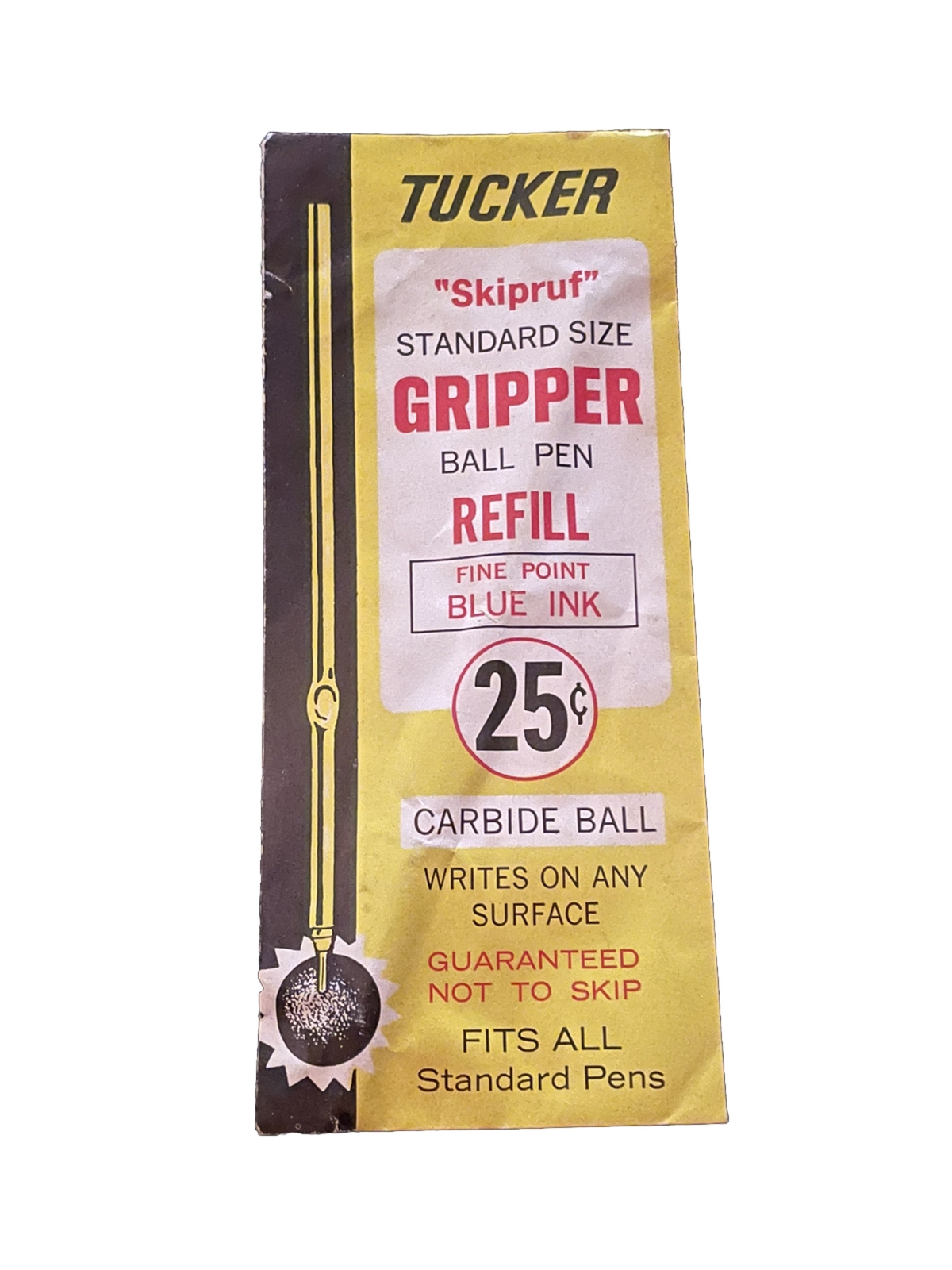 Vintage Tucker Skipruf Ball Pen Refill Blue Ink Carbide Ball 25 Cents New