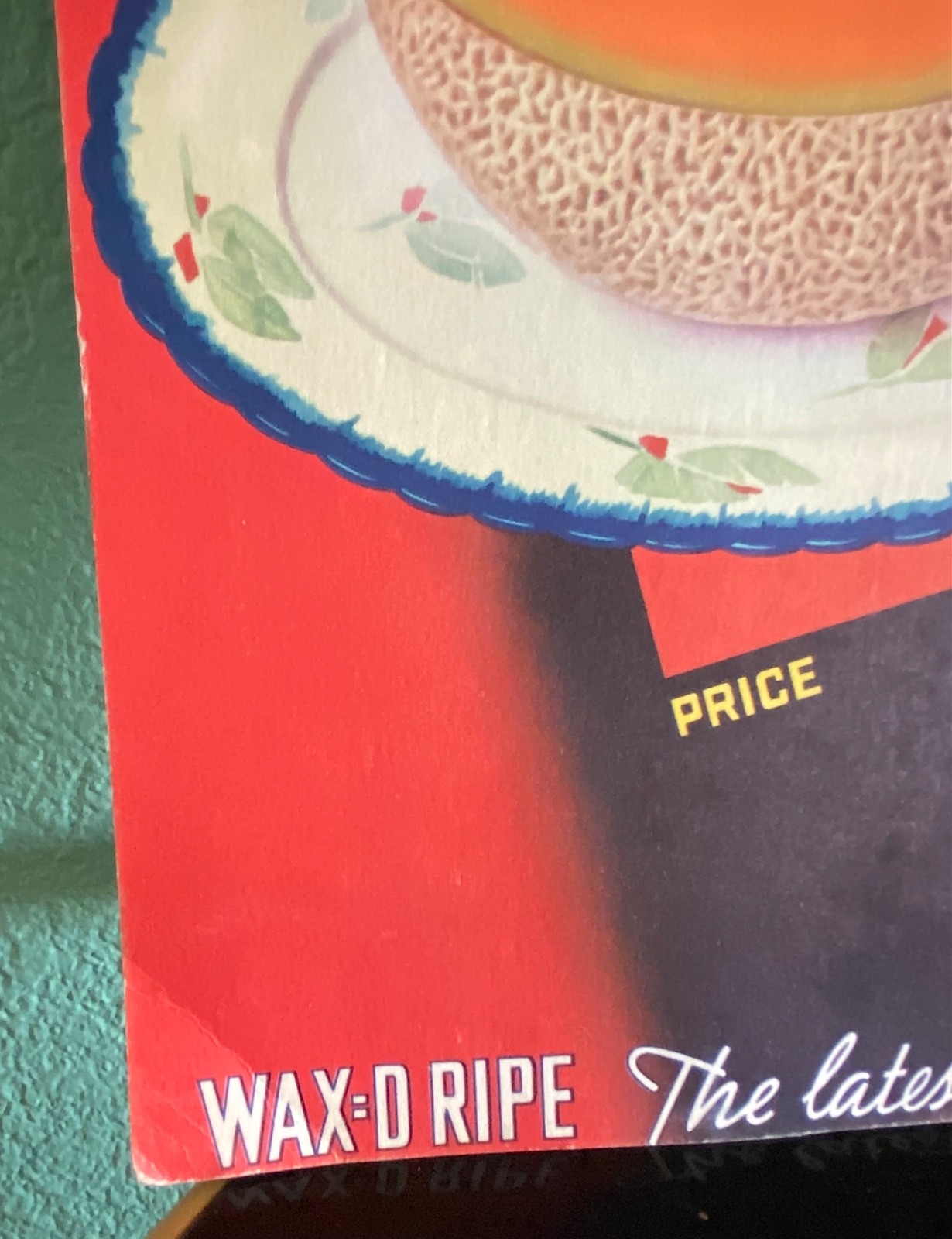 RARE 1930’s WAX=D RIPE Vintage Grocery Store Display Cardboard Sign~VG Condition