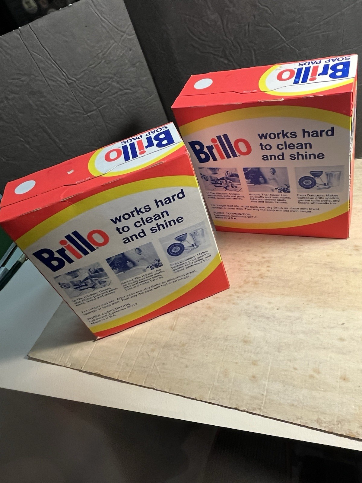 Vintage Brillo Steel Wool NOS Lot Of 2 Boxes Warhol Pop Art Great Ad Graphics
