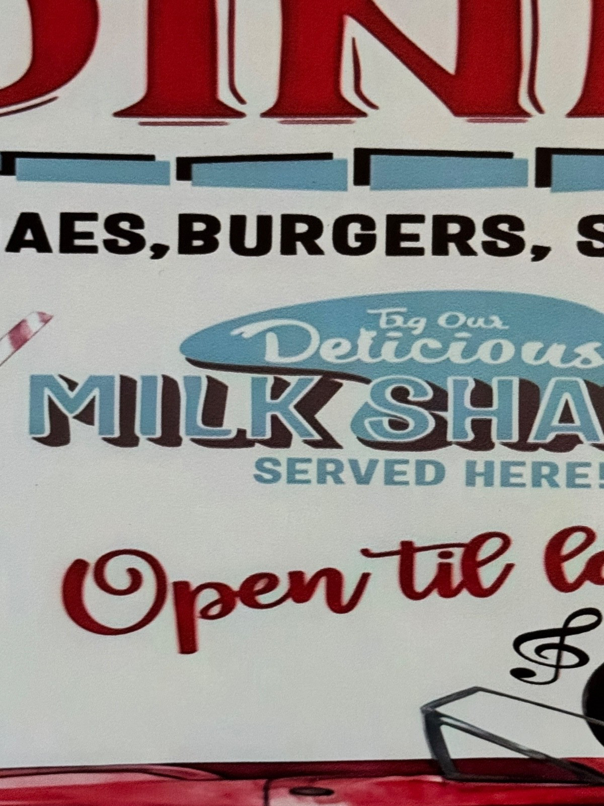 Retro”50’s American Diner: Shake Rattle & Roll- Metal sign-NEW-8×12