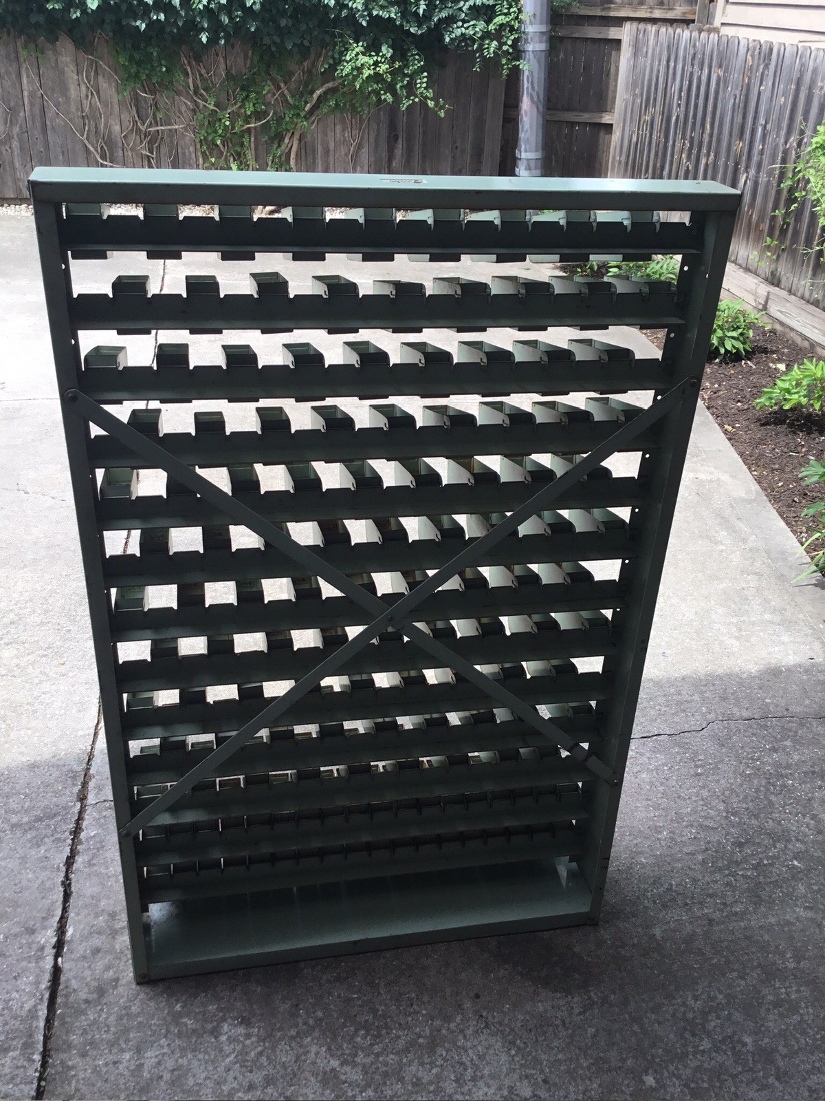 VINTAGE BATHEY HARDWARE STORE METAL DISPLAY FIXTURE SORTING ORGANIZER BOLT BIN