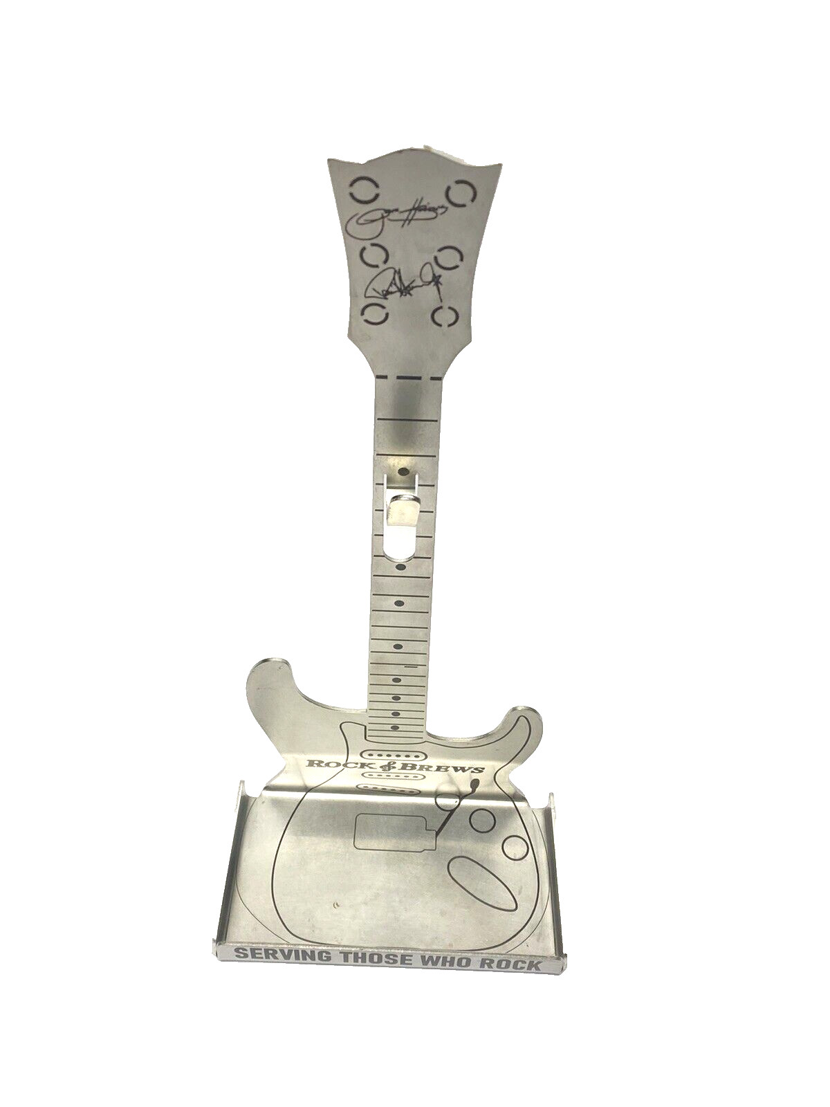 ROCK & BREWS Guitar Signed Countertop Display Advertiser 19″