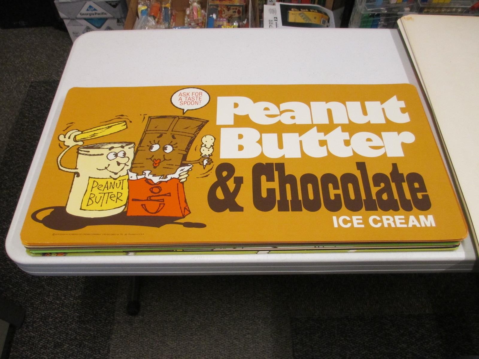 Baskin Robbins ice cream 1979 PEANUT BUTTER CHOCOLATE store sign candy bar jar B