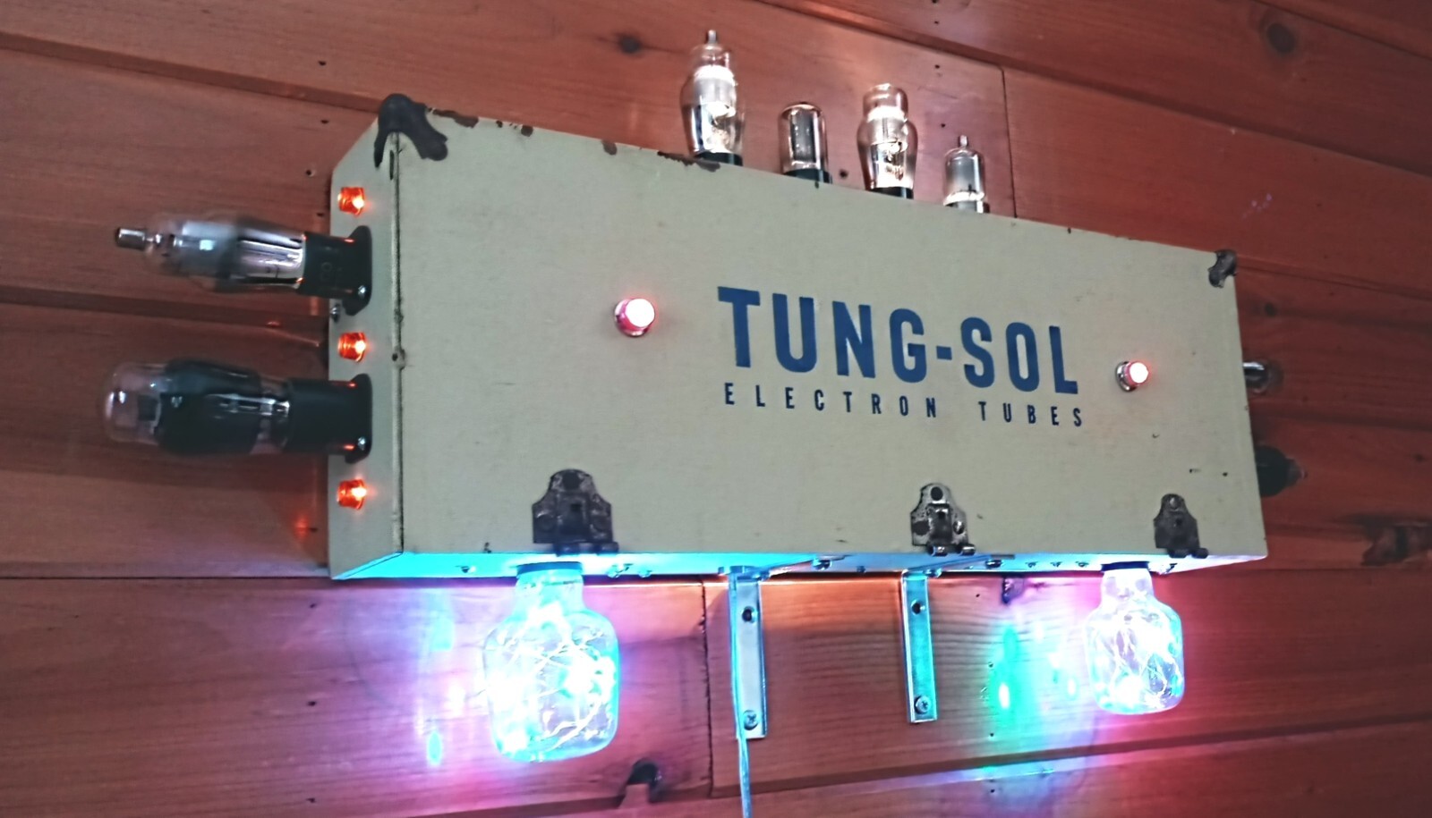 Vintage Folk Art Lighted Sign Advertising Display Tung-Sol Electron Power Tube