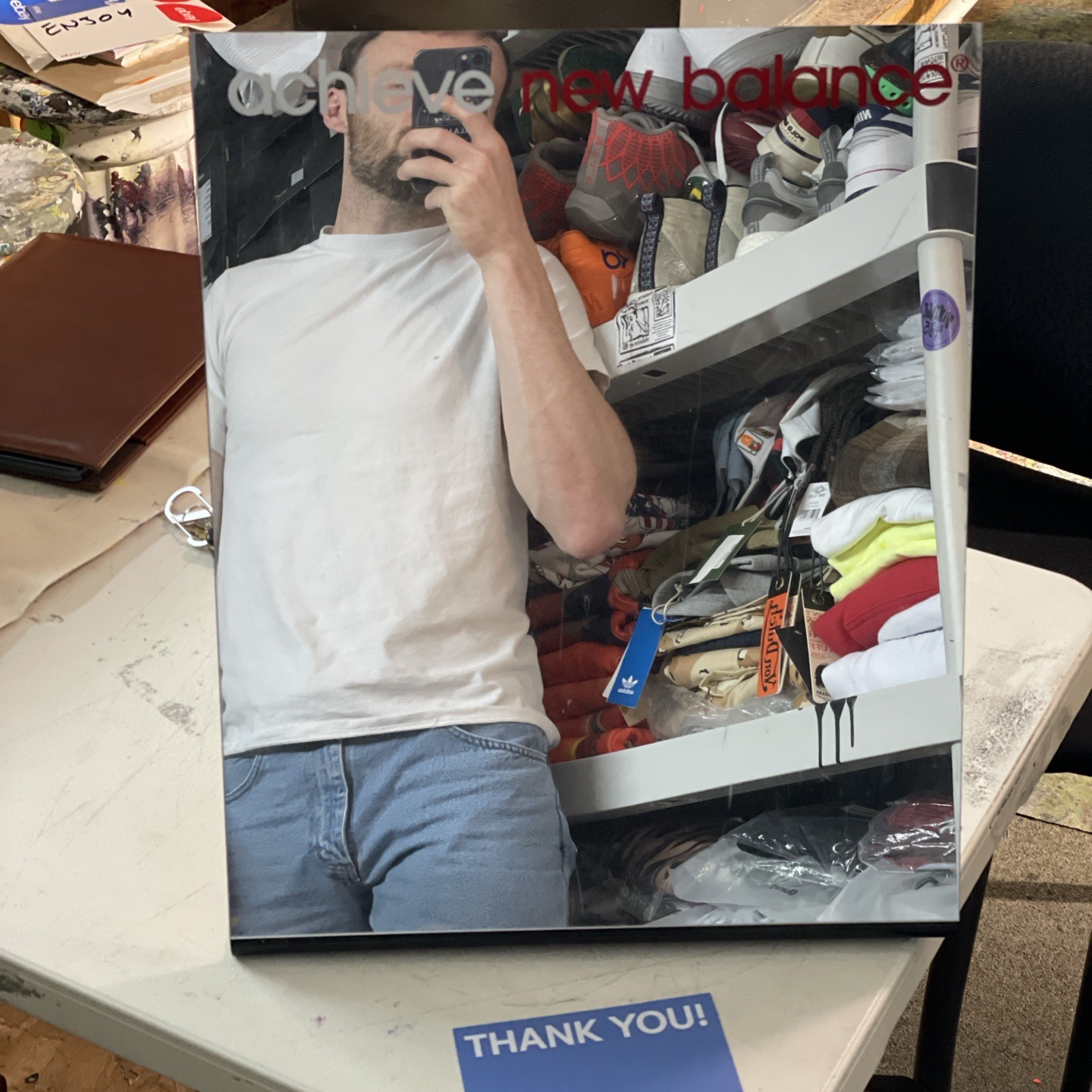 Large New Balance Original Store Foot Mirror – Store Sign Display Mirror NB Y2K