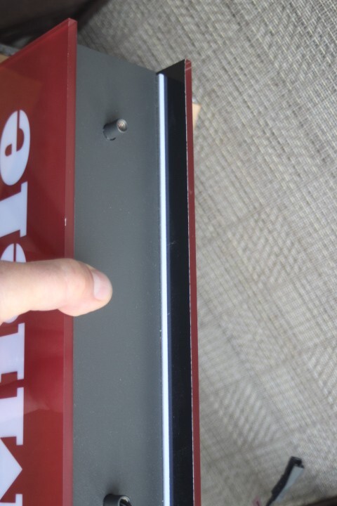 Miele lighted Advertising Sign Red Grey & White 12 3/8 X 4 3/4