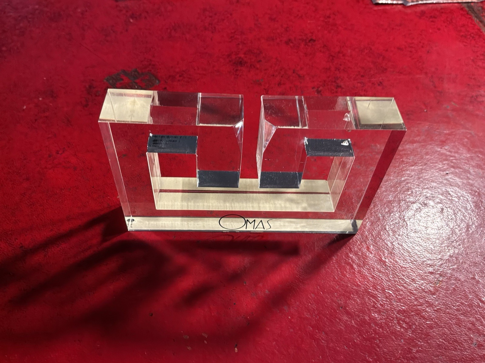 Omas Glass Acrylic Block Dealer, store, display/ Collector