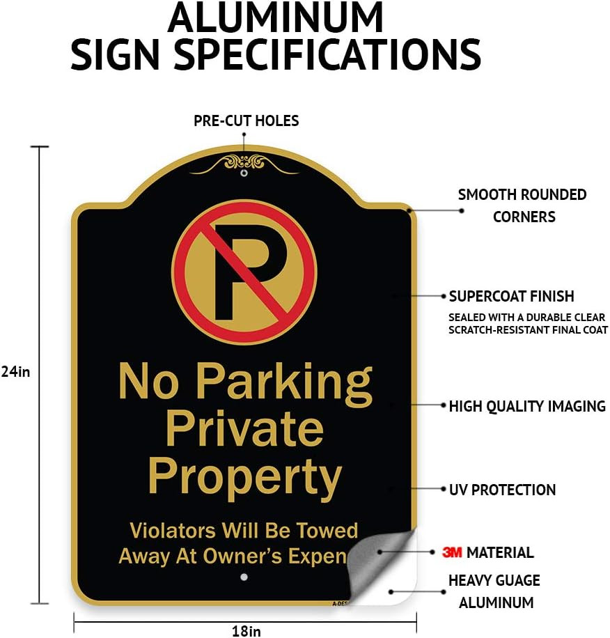 Private Community Sign – Black & Gold 18″x24″ Heavy-Duty Aluminum Made in USA