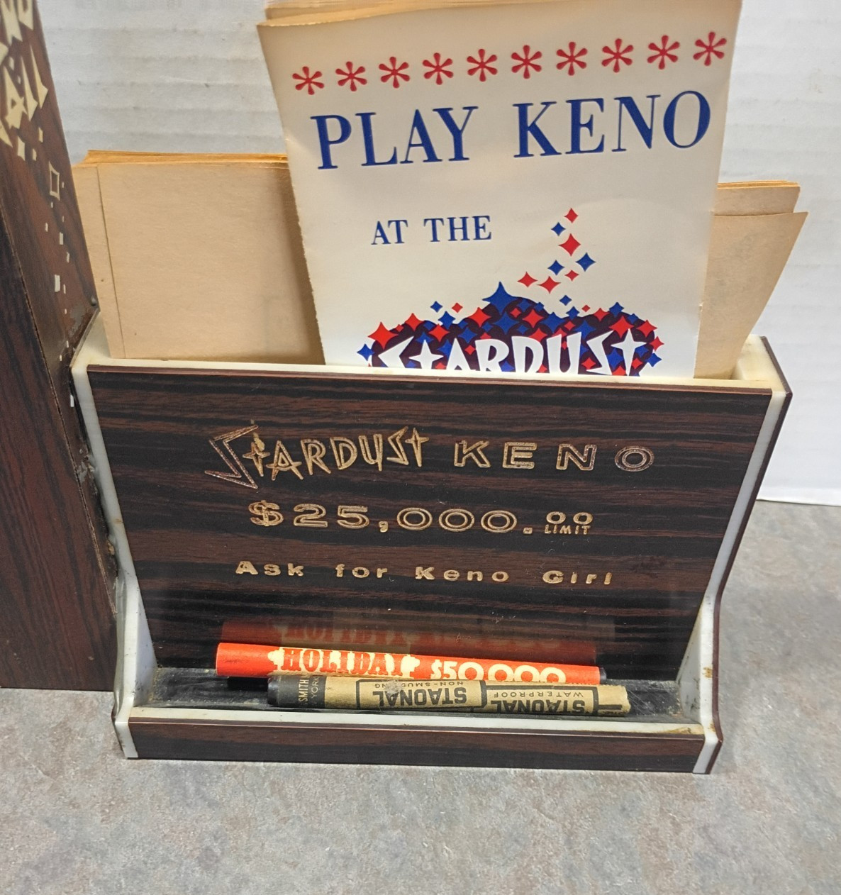 Advertising casino display Las Vegas Stardust gambling Keno