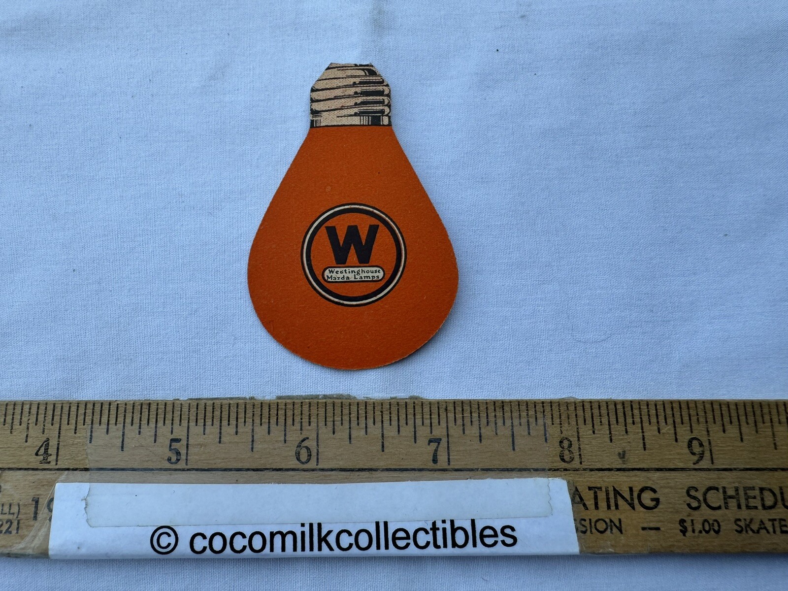 Vintage 1930’s Westinghouse Mazda Lambs Light Bulb Price Tag Store Retailer Size