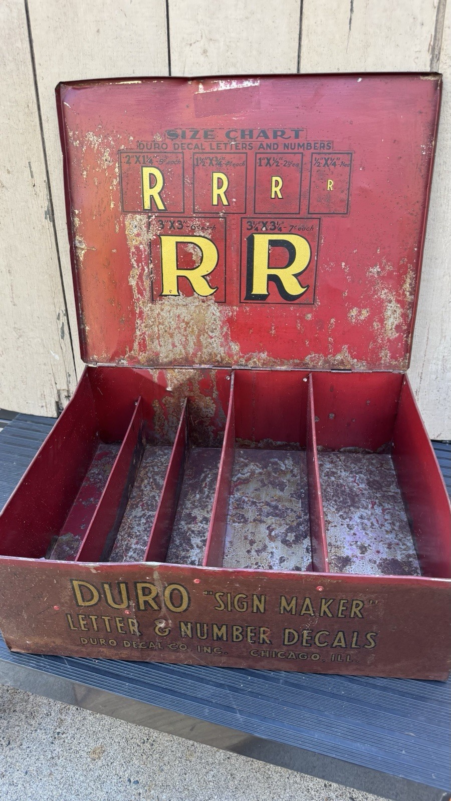 DURO Decal Co Sign Maker Letter & Number Decals Red Metal Vintage Store Display