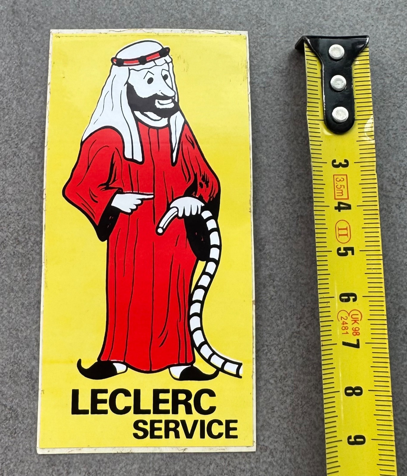 Old sticker sticker garage Leclerc L’Emir oil can n enamelled plate