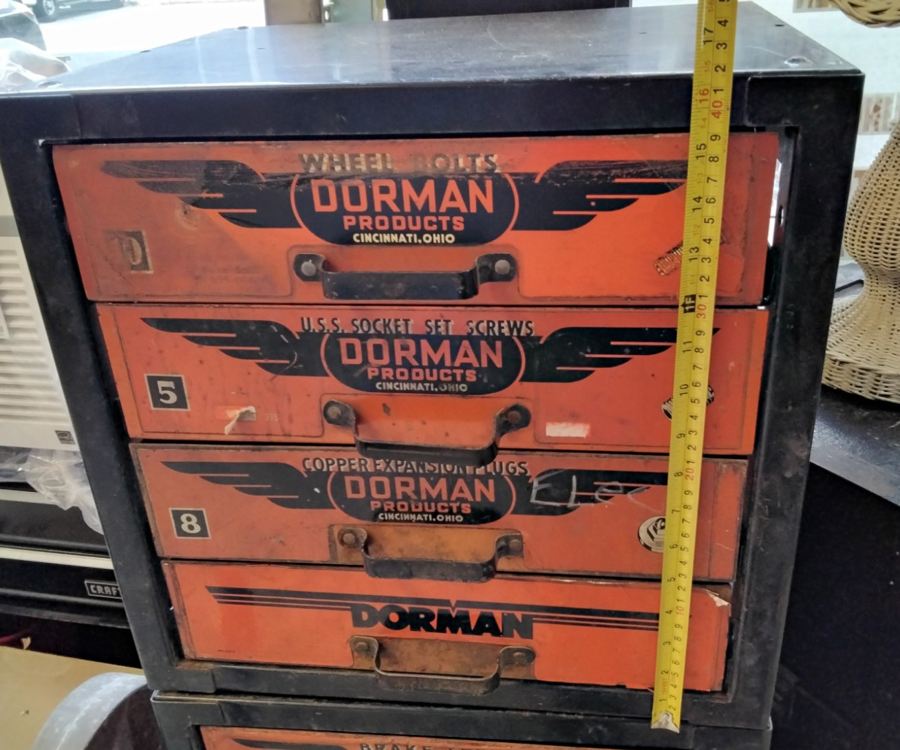 Vintage Dorman Auto Parts Bin 4 Drawer Cabinet Counter Organizer #1