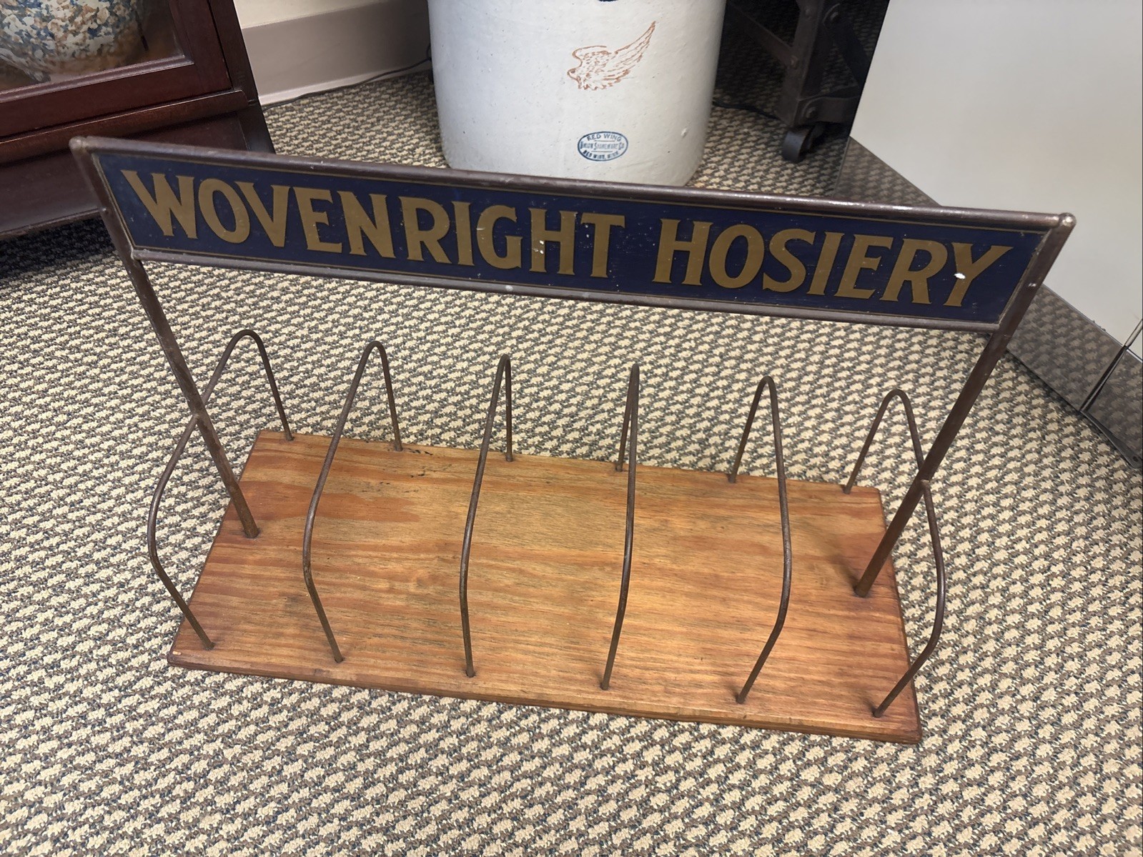 Antique General Store Counter Clothing Display Wovenright Hosiery Cleveland Ohio