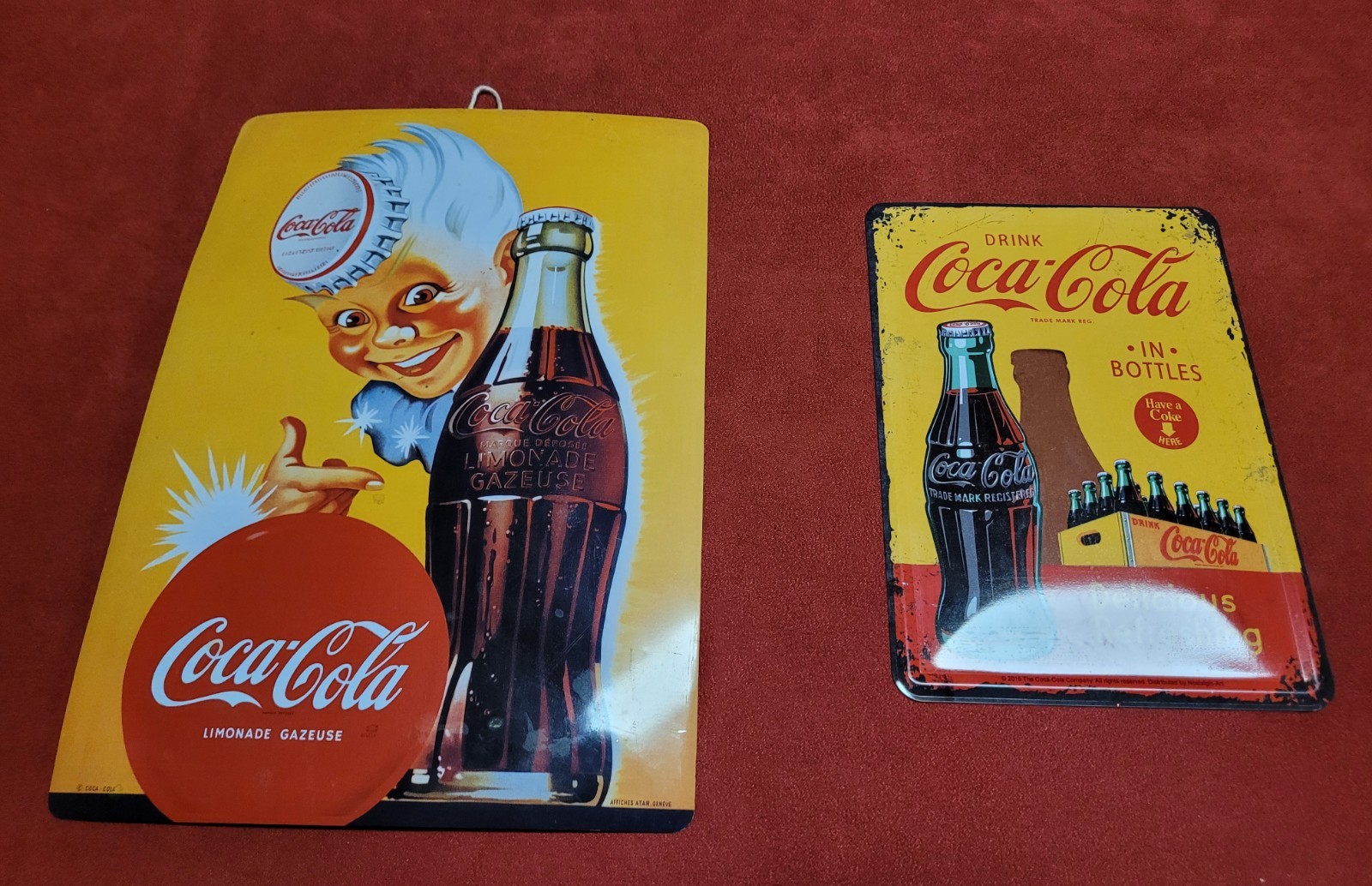 2 Vintage CocaCola Metal Tables