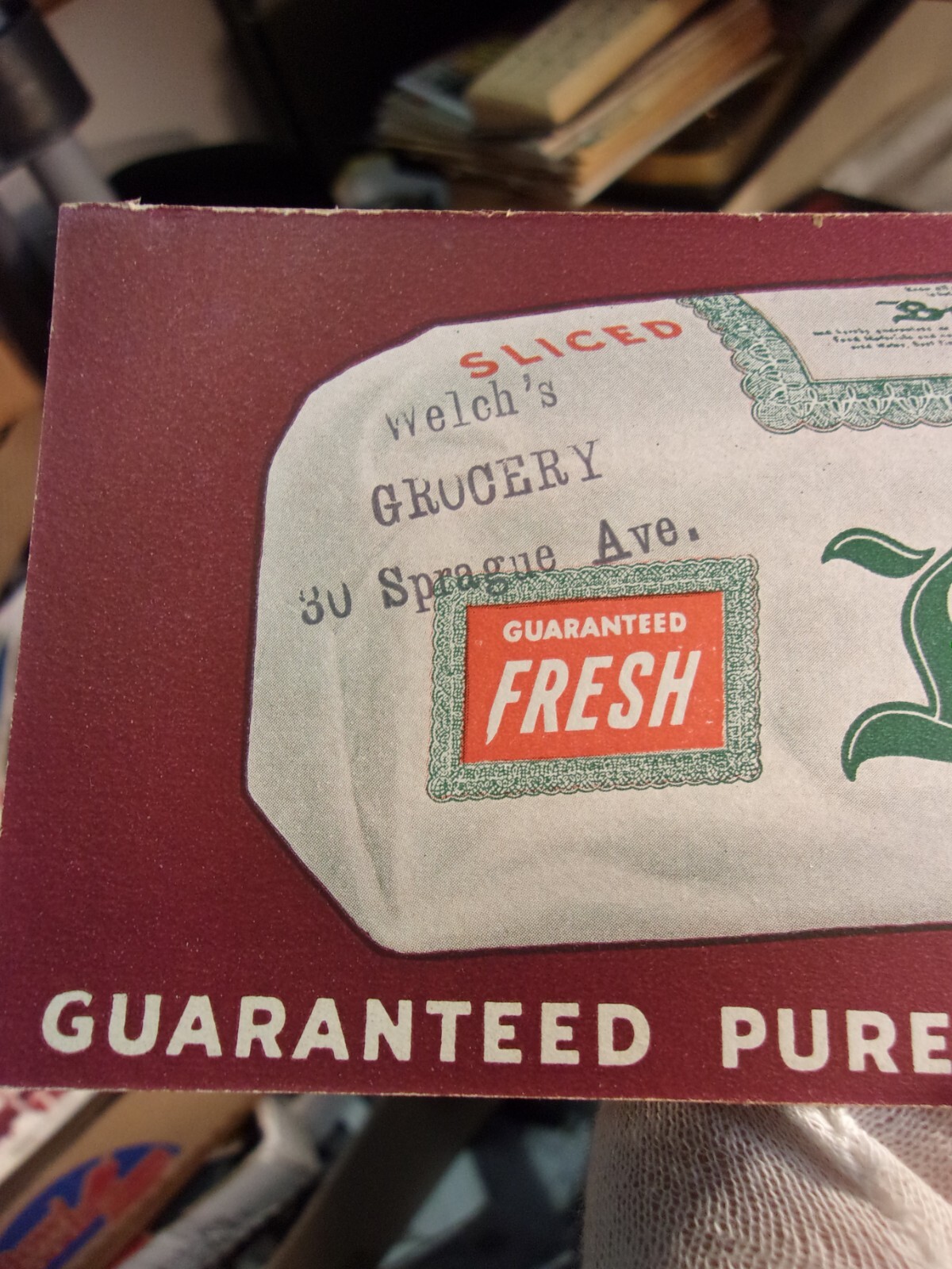 RARE OLD VTG ANTIQUE 1920s-1930s STORE DISPLAY CARD: “BOND BREAD” PURE & FRESH