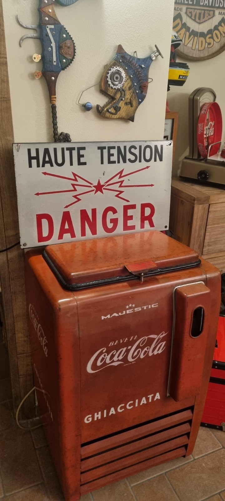 Haute Tension Danger Sign France 1983 Original Large 60×36 Cm …