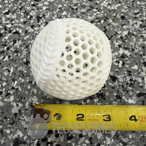 Full-Size Airless Baseball 3D Printed White Durable Display Replica