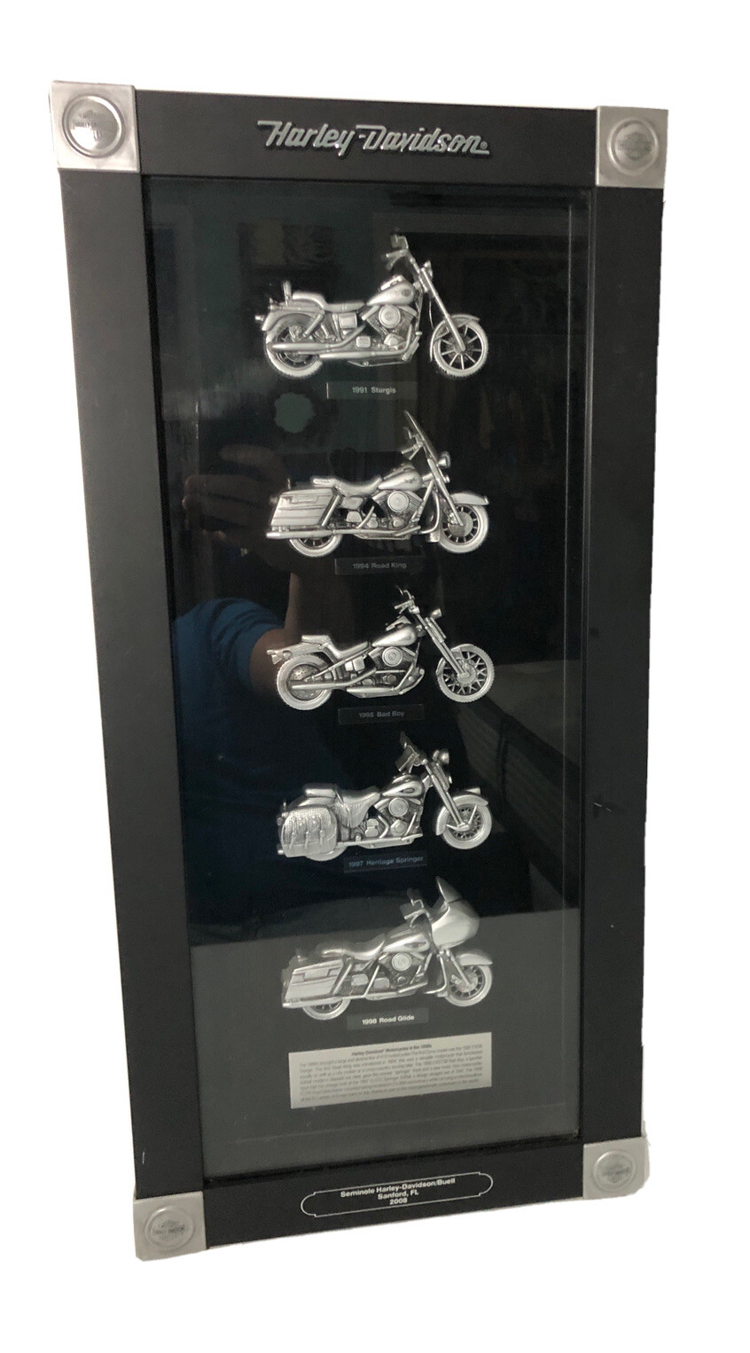 Harley-Davidson 3D Store Display-Wood & Glass Motorcycles In The 1990’s- 25”x12”