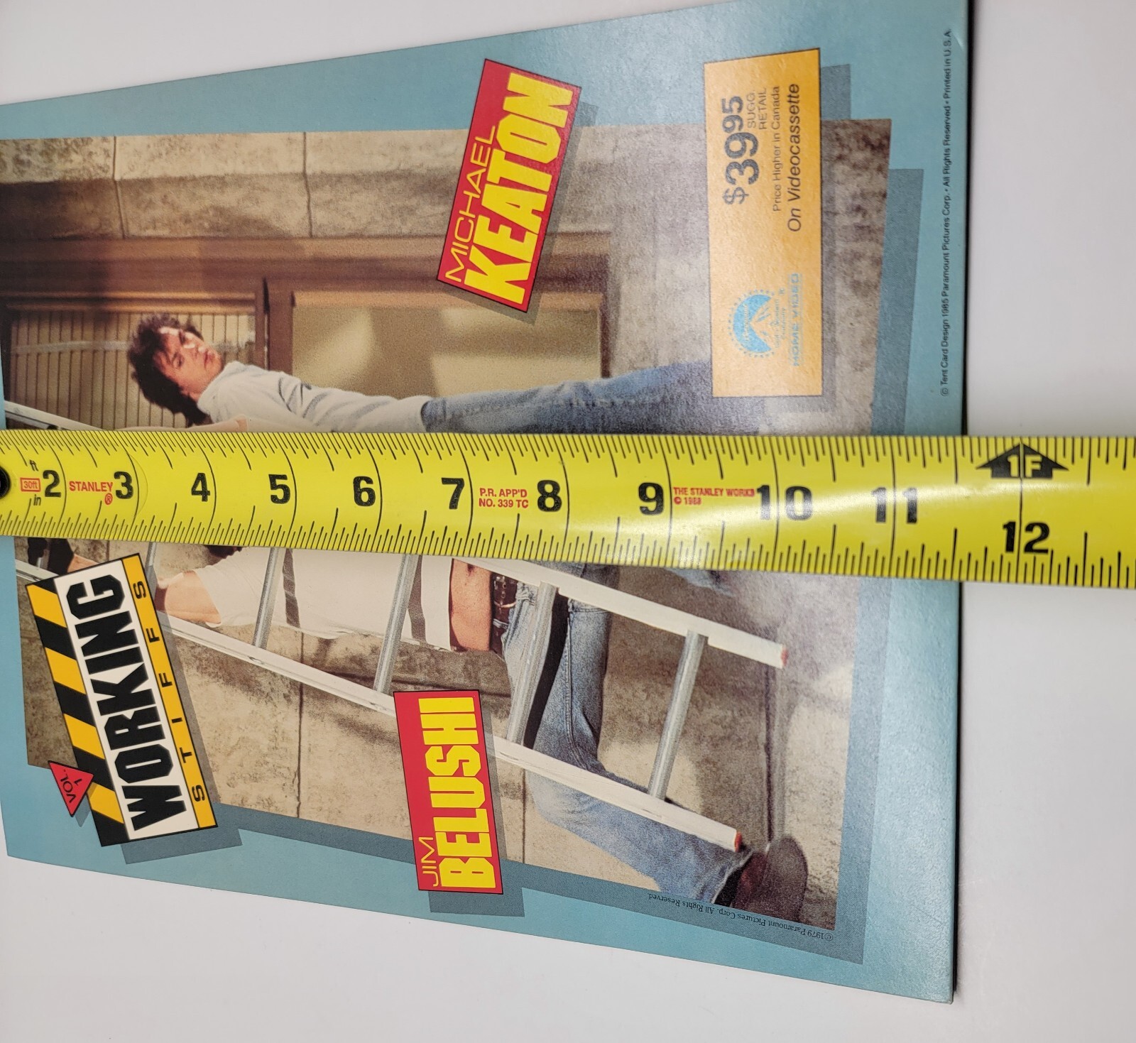 1985 POLICE SQUAD 🚔 VIDEO STORE DISPLAY DOUBLE SIDED W/ WORKING STIFF VOLUME 1