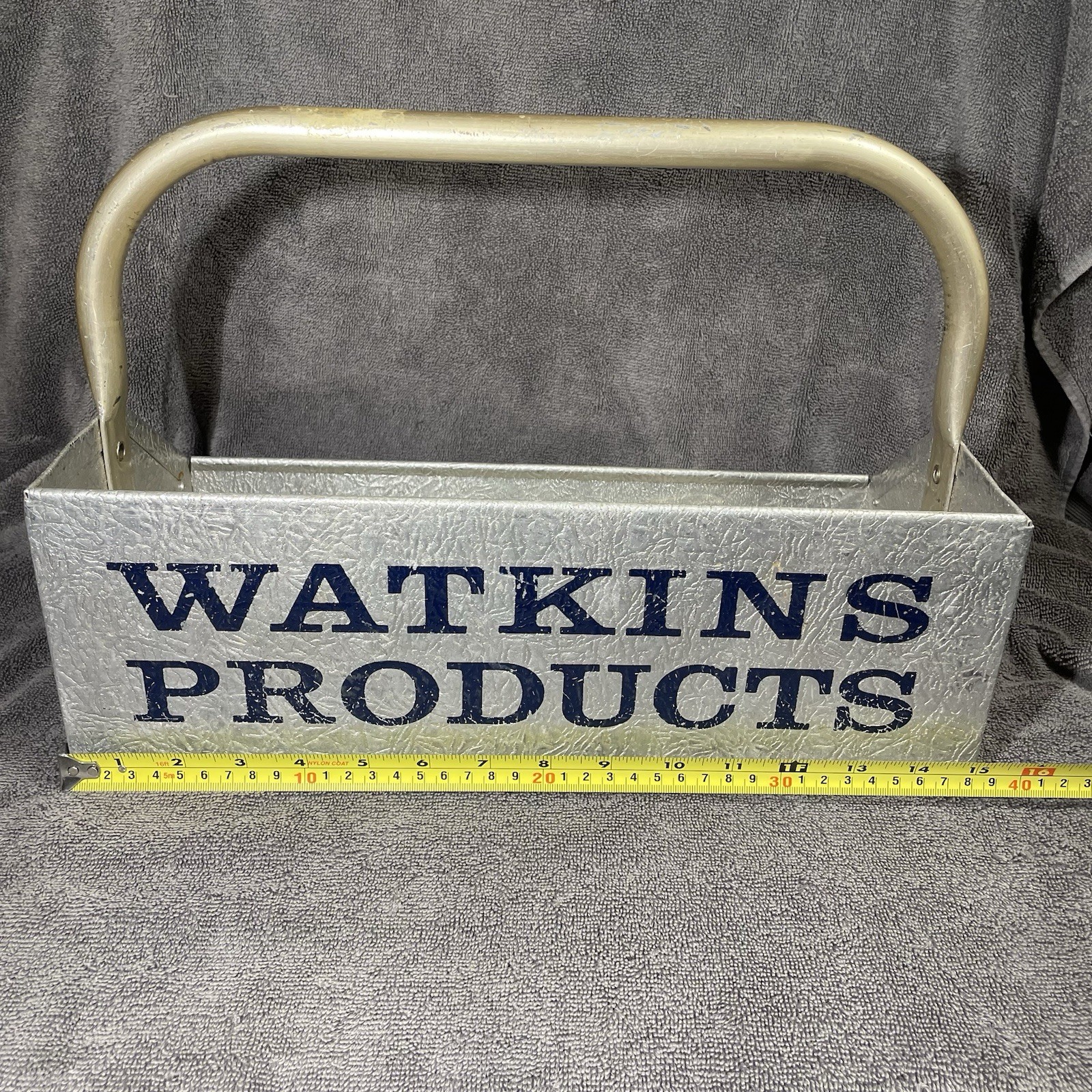 Watkins Products Silver Salesman Samples Metal Carrier Display Tray Vintage
