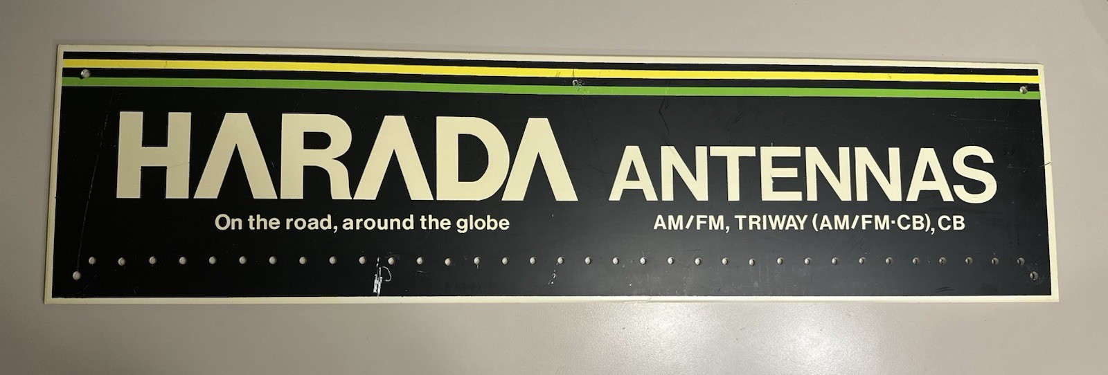 Vintage Antique Advertising Dealer Display Sign Harada Antennas AM FM Triway CB