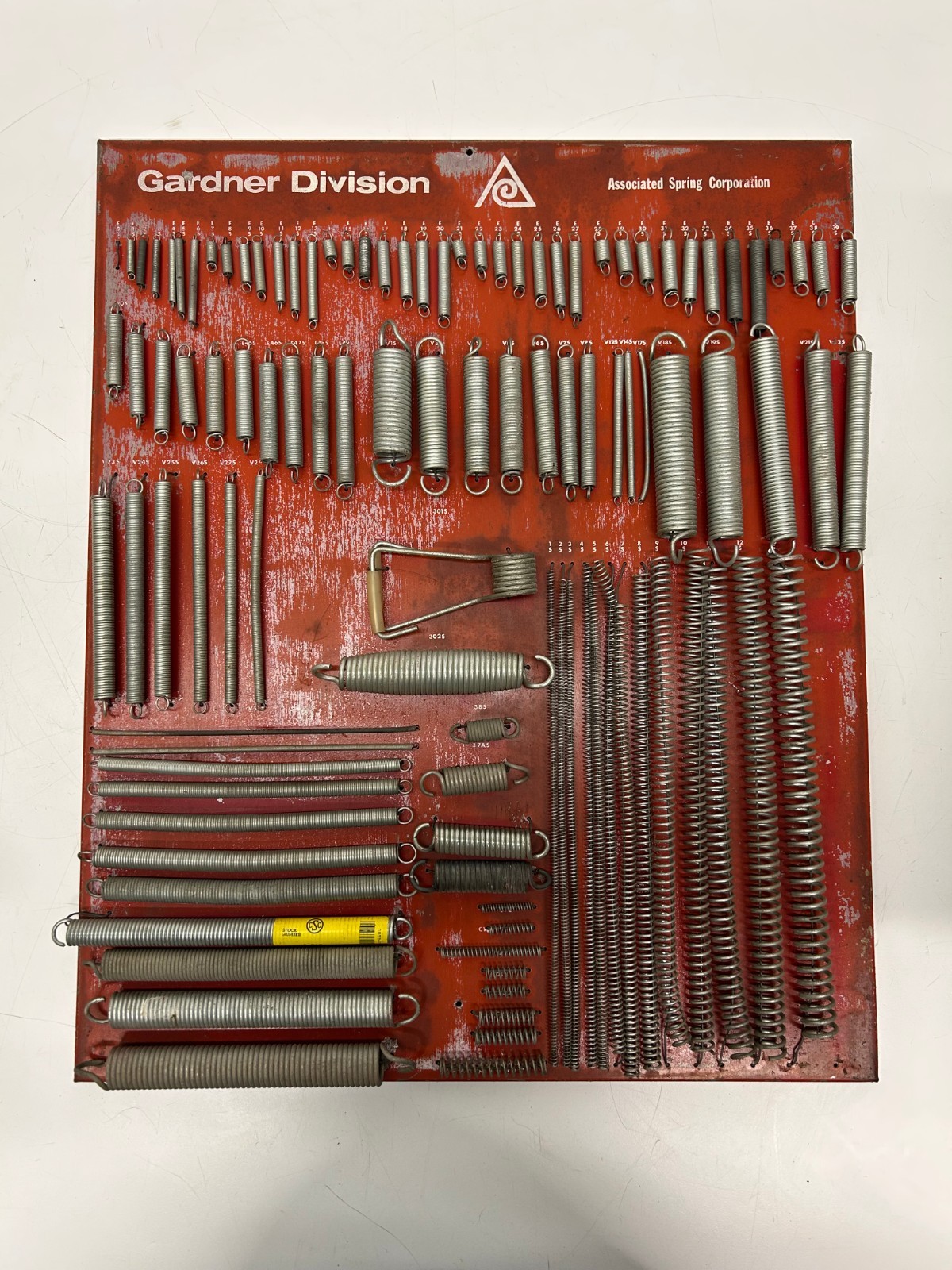 Vtg Gardner Associated Springs Salesman Store Display Sign Metal Advertising