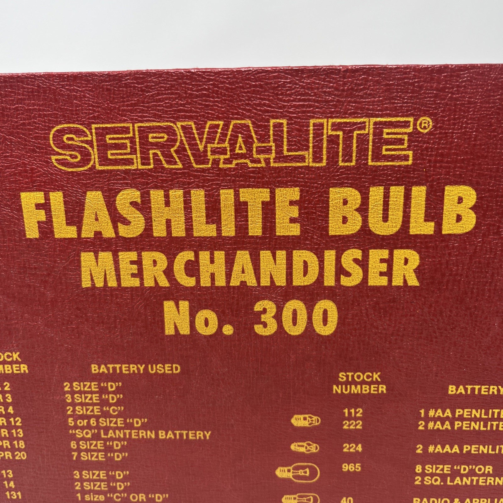 Vintage SERV-A-LITE Flashlite Bulb Merchandiser No. 300 – with Bulbs Display