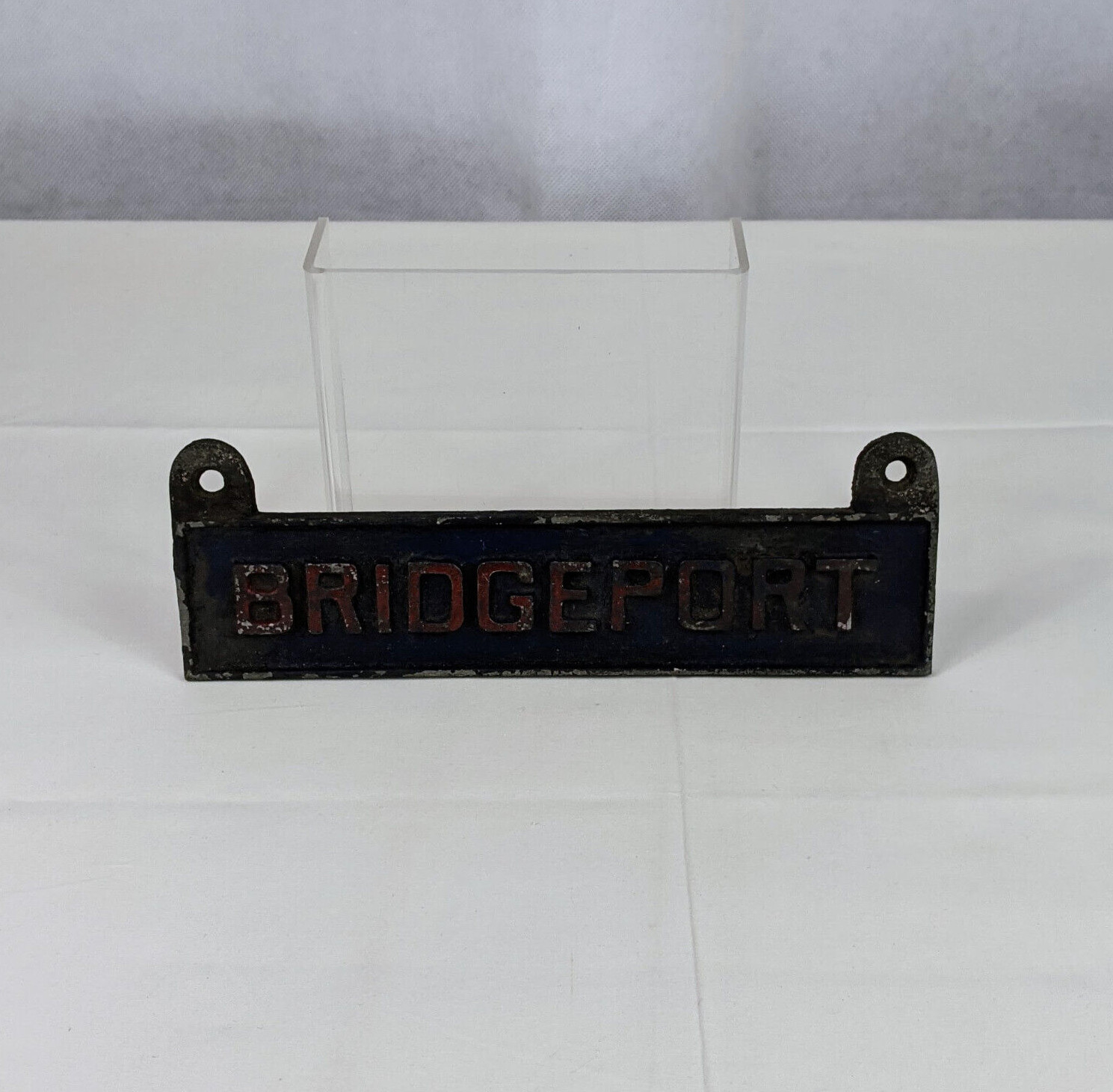 VTG Metal Embossed Bridgeport Ohio Sign Advertising Industrial Craft Decor Prop